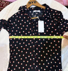 Mango Chic Polka Dot Shirt Dress