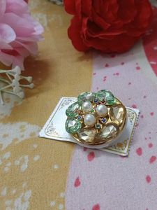Sparkling Pearl &amp; Gemstone Brooch