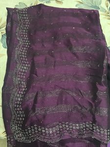 Stunning Purple Saree with Embellishments