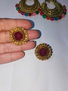 Boho Multicolor Beaded Jhumka Earrings