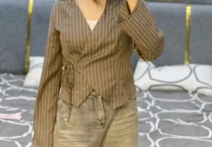 Pinstripe Cropped Blazer