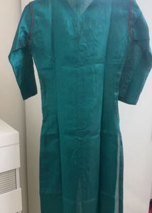 Elegant Teal &amp; Gold Brocade Kurta