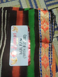 Vibrant Orange Polka Dot Saree