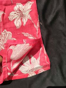 Floral Print Pink Kurta