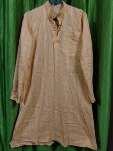 Classic Beige Striped Kurta