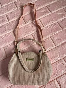 Chic Pink Textured Handbag