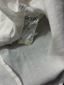 Men's Guess White Linen Shirt