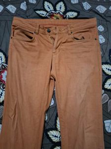 Men's Orange Casual Pants peter england