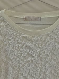 Cream Lace Floral Top