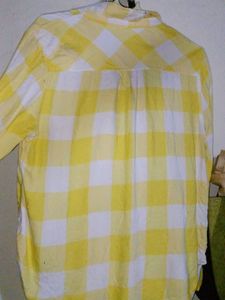 Yellow Checkered Button-Up Shirt