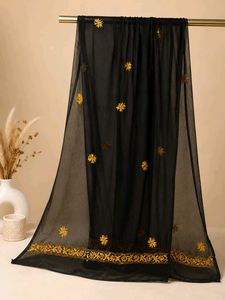 Black Chikankari Kurta with dupatta