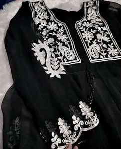 black embroidery Short kurti with teasle