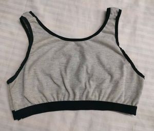 Gray &amp; Black Sports Bra