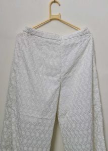 Elegant White Chikankari Palazzos