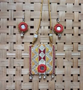 Handmade Mirror Work Necklace & Earring Set