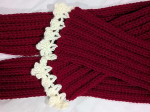 Crochet Mikasa Scarf with lace detailing
