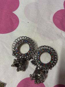 oxidised earrings and rings
