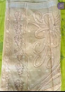 Elegant Peach Embroidered Saree