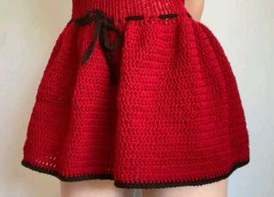 Red Crochet Strapless Mini Dress