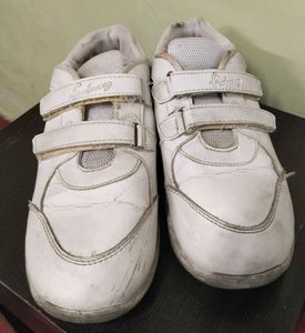 White Velcro School Shoes | Good Condition |