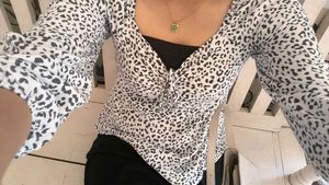 animal Print Twist Front Top