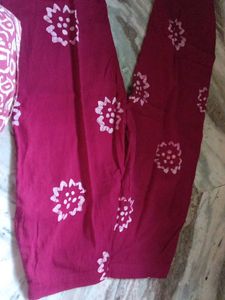 Maroon Batik Print Kurta Set
