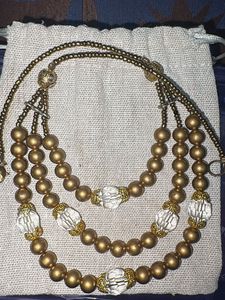 Elegant Gold Layered Beaded Necklace Set