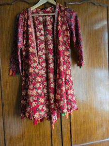 New Sangria Floral Tassel Shrug/Jacket