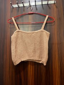 Beige Knitted Crop Top | Chic &amp; Minimal