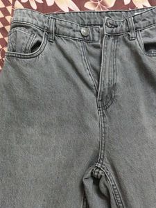 Grey Wash High-Waisted Jeans
