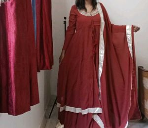 Maroon Kurta Set with Dupatta