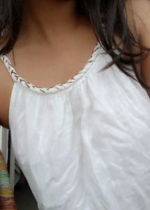 mango pure cotton white tank top halter neck