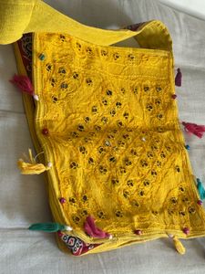 Vibrant Yellow Embroidered Purse