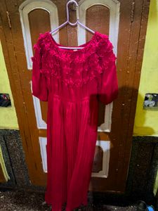 Charming Red Ruffle Dress