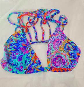 Vibrant Paisley Print Bikini Top