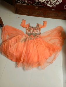 Orange Barbie doll Party gown