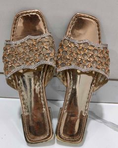 Embellished Rose Gold Slides