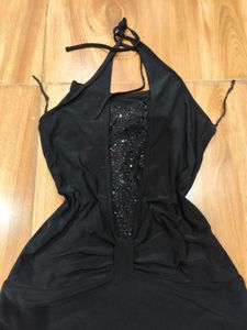 Black Y2K halter neck sparkle top