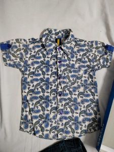 kid's Paisley Print Shirt &amp; Shorts Set