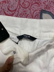 White Frayed Hem Wide Leg Pants