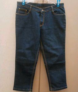 Classic Blue Denim Capris