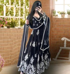 Royal Embroidery 🪡 Black Anarkali With Dupatta St