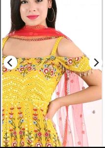 Yellow Embroidered Kurta Set with Sharara