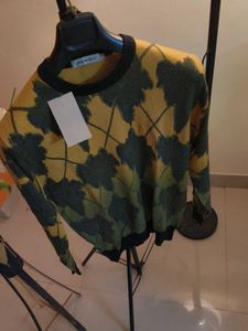 New Korean Argyle Knit Sweater