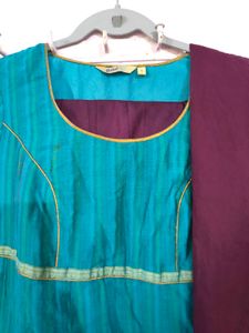 Teal Anarkali Set with Dupatta