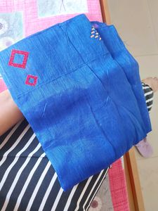 Totally New Royal Blue Saree Wid Blouse