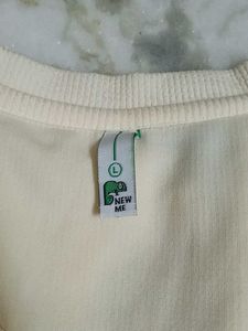 Newme asia Cream Ribbed Knit Top