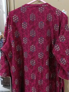 Maroon Printed Kurti