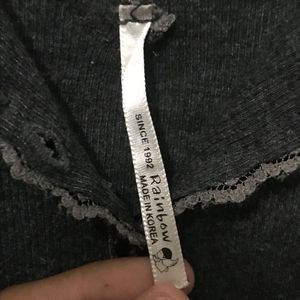Y2K Black Lace Trim Cami Top