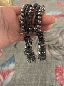 Traditional Oxidized Silver Kada Bangle